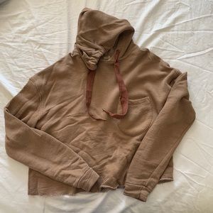 Pull&Bear Beige Cropped Hoodie